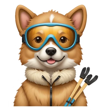 Chien qui fait du ski sticker