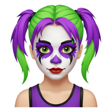 Make her a cute juggalette with neon green and purple hair sticker