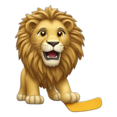 Lion qui fait du hockey sur glace sticker