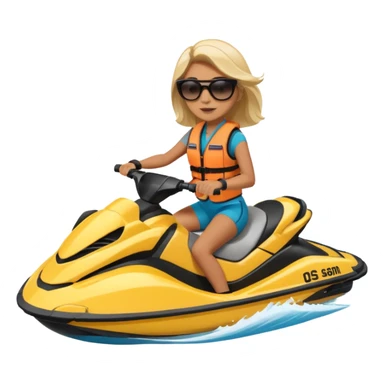 woman riding a jet ski sticker