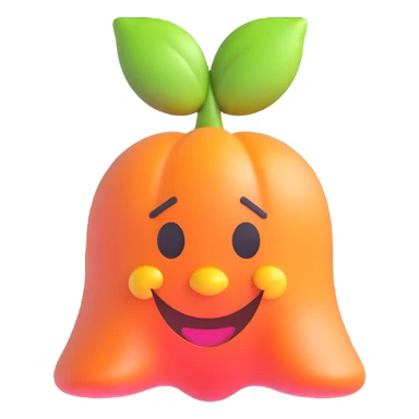 Peach bell in 3D emoji style, Microsoft Fluent 3D, vibrant and playful, simple and recognizable, no text sticker