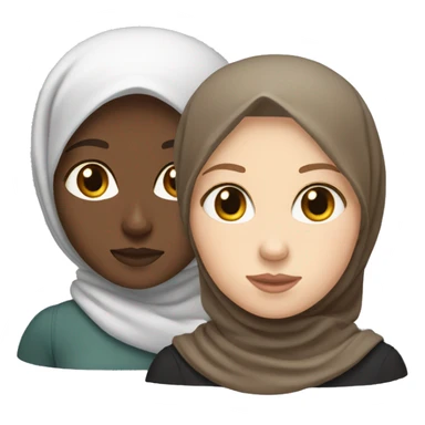 One white girl without a hijab with brown hair with a hijabi friend   sticker