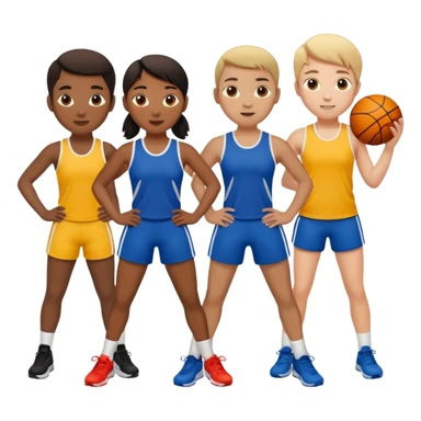 élèves quicoopèrent en faisant su sport sticker