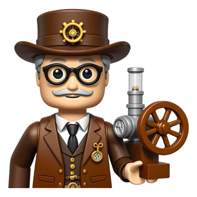 Steampunk Inventor lego toy sticker