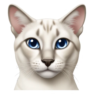 White lynx point Siamese cat face  sticker