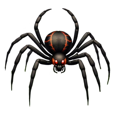 Huge spider sitting on grass with flowers, surrounded by a lush meadow. Detailed eight legs and body, with soft natural lighting enhancing its texture. Calm, serene background with vibrant greenery and a clear sky. Transparent background. sticker
