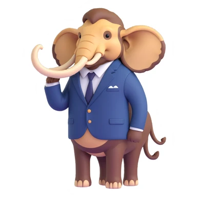 corporate mammoth wearing navy blue blazer sticker