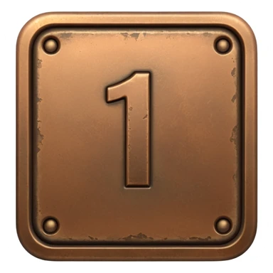 Make the paid subscription icon square, bronze, and number 1. sticker
