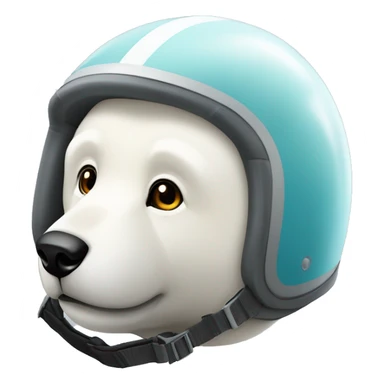 Oso polar usando un atuendo de la fórmula uno y sosteniendo un casco de piloto de carreras  sticker