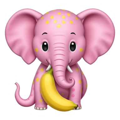 A poke a dotted elephant eating a banana sticker