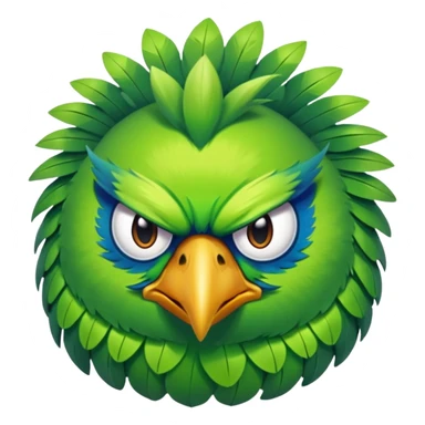 Green bird which is angry  sticker