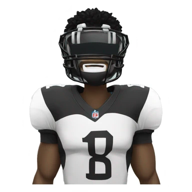 Football player with black hair, wearing a black mask and glasses  sticker