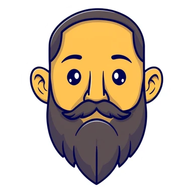 cute round nose with just a beard, no mustache sticker