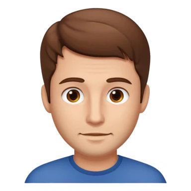 brown-haired man emoji, no beard, no mustache, neutral face sticker