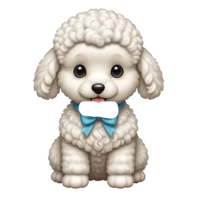 white poodle baby dog sticker