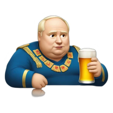Fat-vladimir-poutine-drinking-beer sticker