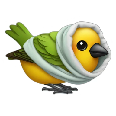tanager wrapped in blanket sticker
