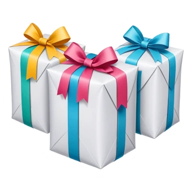 Three identical wrapped clothing packages in a row sticker