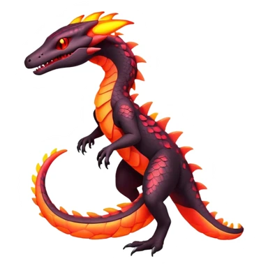 futuristic lush warm-colored neon-colored Fakémon-Trico-Salazzle-Salandit-creature (full body) sticker