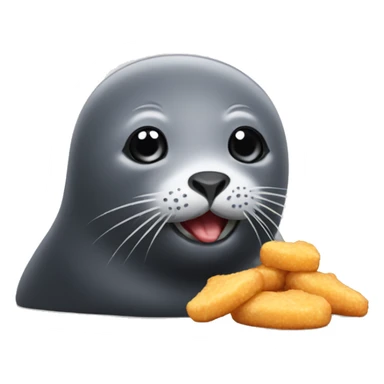 Seal eating chicken nuggets  sticker