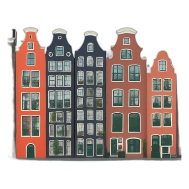 Amsterdam colorful houses sticker