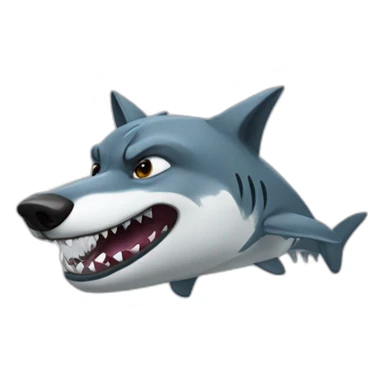 A wolf with shark head sticker