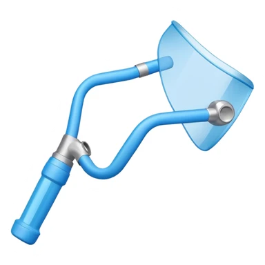 Simple blue VO2 max testing mouthpiece, exercise physiology equipment sticker