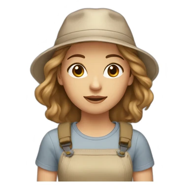 middle haired women light brown hair with beige cap sticker