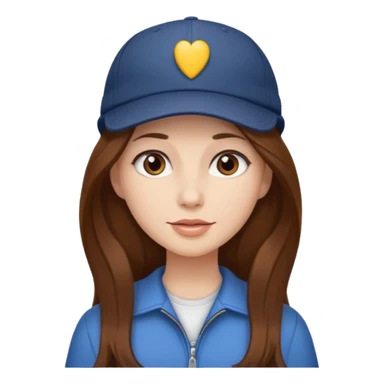  lady with long brown hair wearing a cap sticker