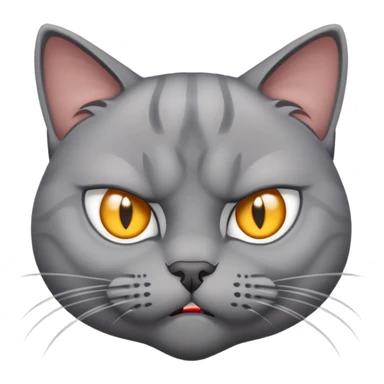 A gray cat angry sticker
