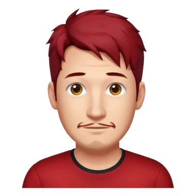 Markiplier with dark red hair, red shirt sticker