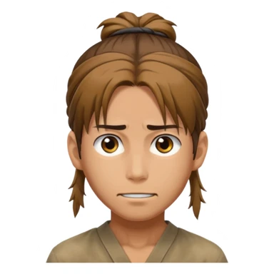 eren jeager with hair Half-up man bun sticker