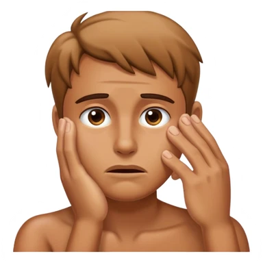 Tired emoji dragging hand down face sticker