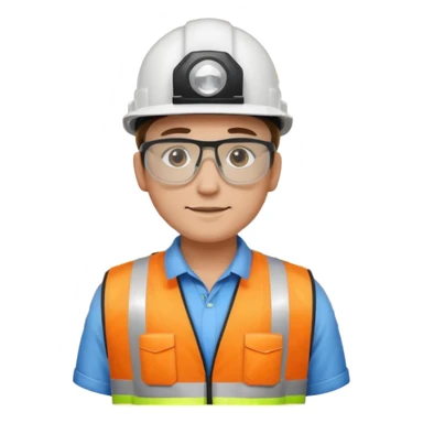 engenheiro com capacete branco na obra sticker