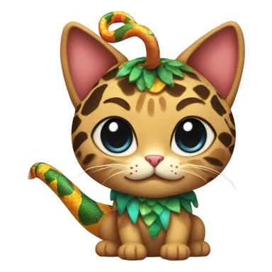 cat in a cute snake costume sticker