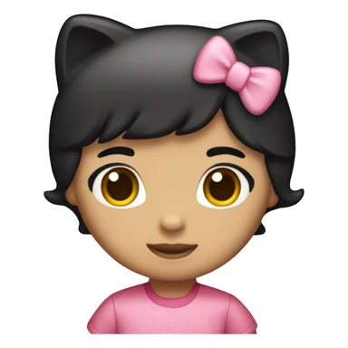 hispanic black haired hello kitty with tan skin sticker
