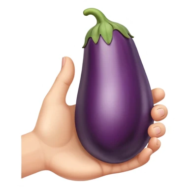 Hand holding an eggplant sticker