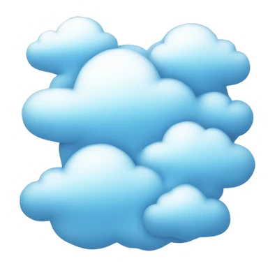 sky blue hear with white clouds  sticker