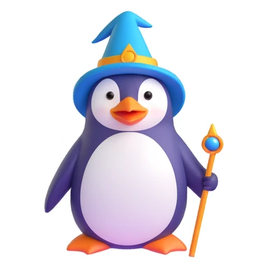 penguin wizard sticker