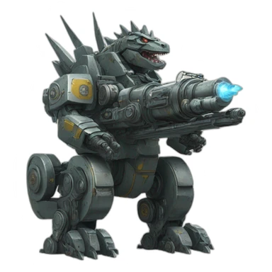 Mech godzilla with artillerie canon sticker
