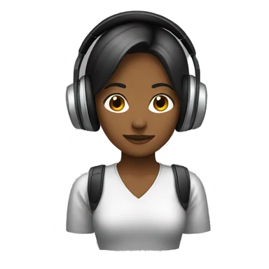 support girl headphones sticker