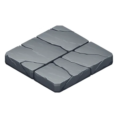 generate realistic detailed stone patform isometric view dark color sticker