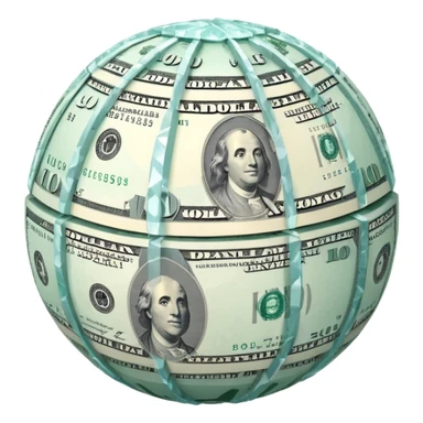 Snow ball with dollar bills  sticker