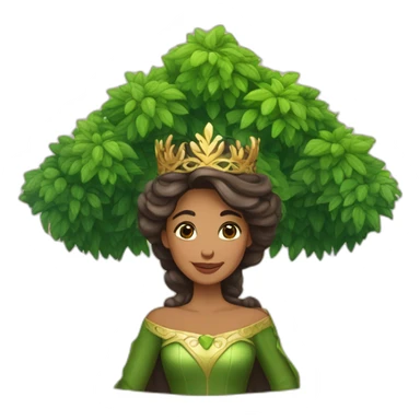Princesa del bosque con piel de arbol sticker