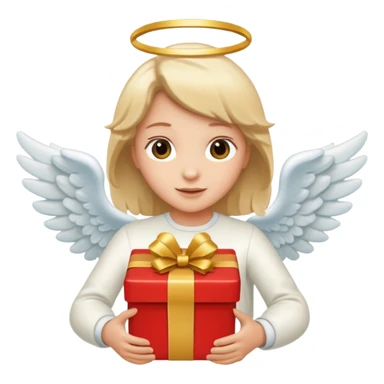 angel with present flying sticker