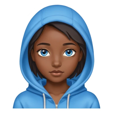 Pretty black girl with blue eyes and edges wear hoodie  sticker