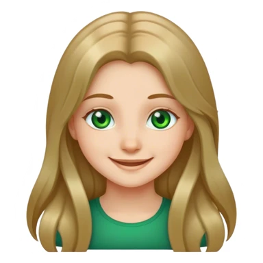 smiling girl with long hair green eyes sticker
