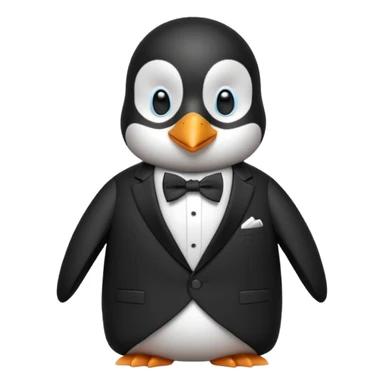 create a brilliant penguin wearing a classic Dior suite sticker
