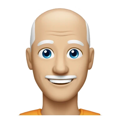 bald older white man blue eyes smiling  sticker