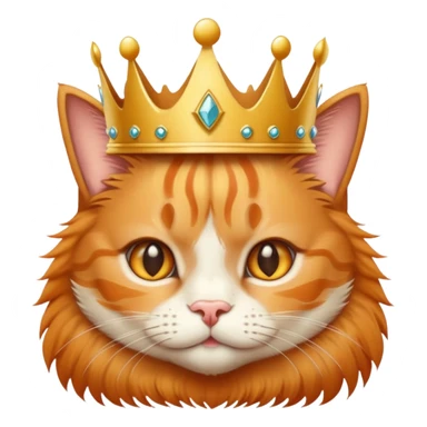 Orange tabby with crown sticker